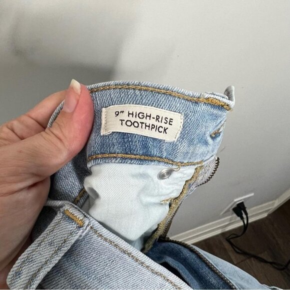 J Crew Denim Womens Size 25 9" High Rise Toothpick Light Wash Jeans Stretch Blue - Picture 11 of 13